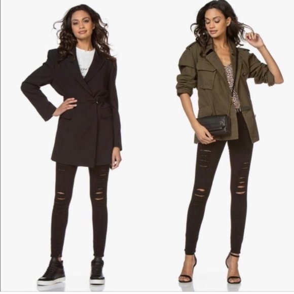 FRAME DENIM BLACK DISTRESSED SIZE 24 - Picture 6 of 6